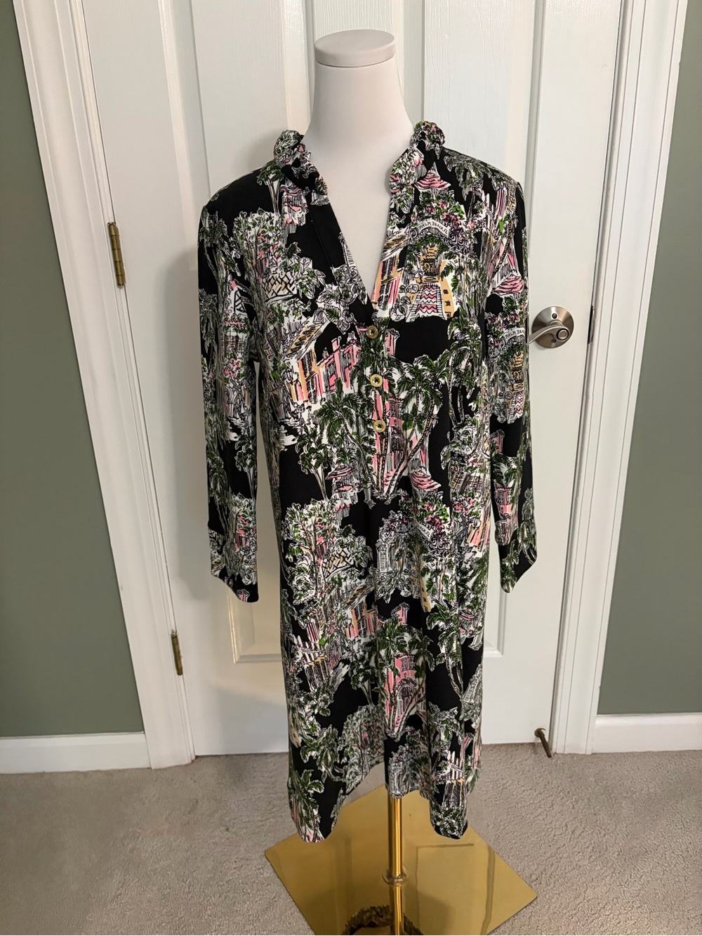 Lilly Pulitzer Knightley Dress Onyx PB Anniversary Toile Size Medium
